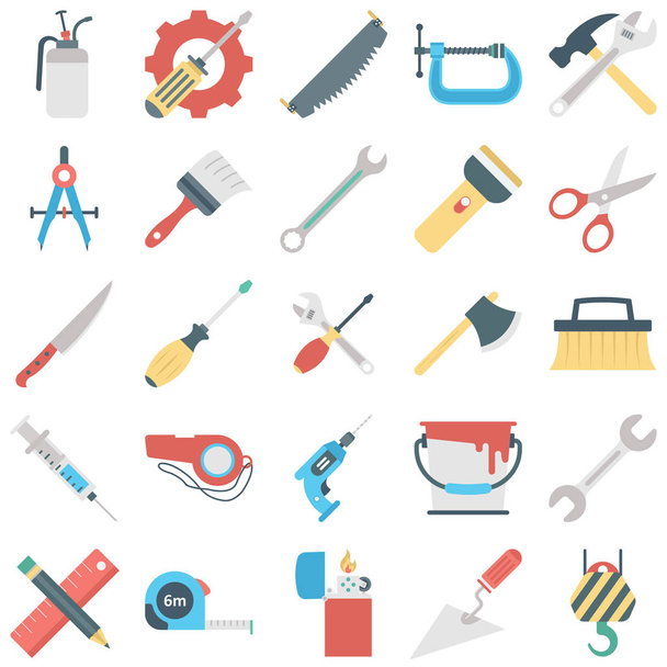 Tools Color Vector Icons set every single icon can easily modify or edit - Vector, Image