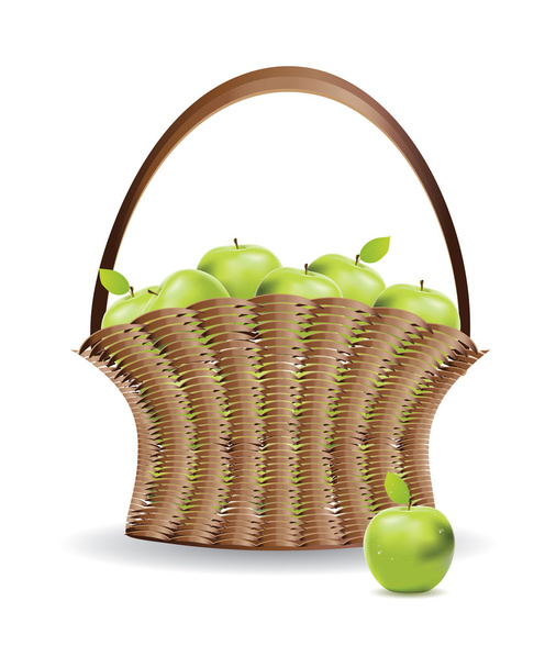 Кошик зелених яблук
 - Вектор, зображення