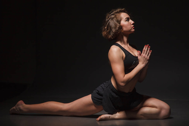 young girl doing yoga - Photo, Image