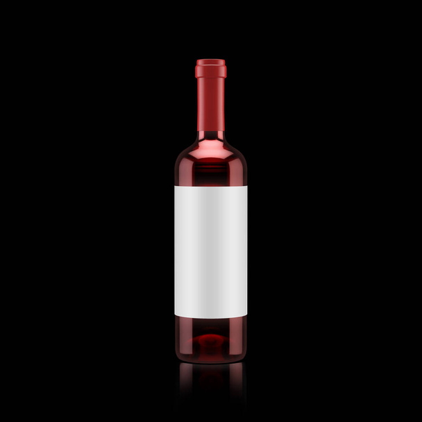 Red wine bottle isolated. 3d illustration, 3d rendering. - Photo, Image