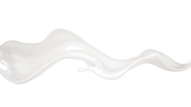 Splash of thick white liquid. 3d illustration, 3d rendering. - Photo, Image
