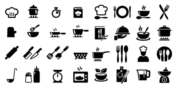 Cozinhar e cozinha ícones Vector
 - Vetor, Imagem