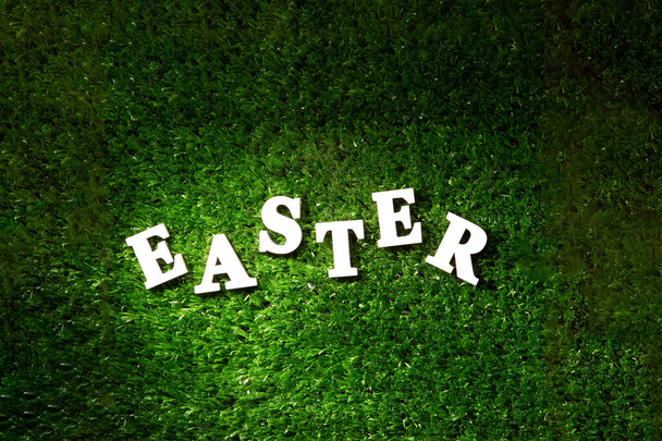 The inscription on Easter on green grass. - Photo, Image
