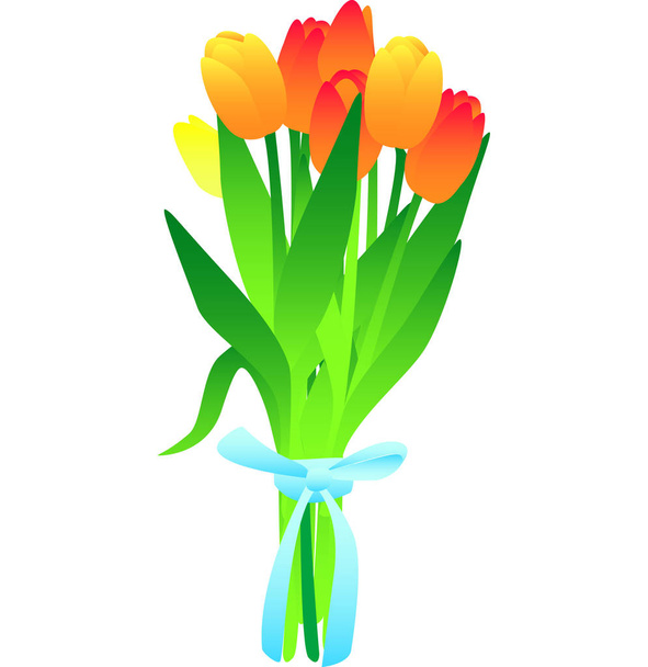 Boeket tulpen vectorillustratie - Vector, afbeelding