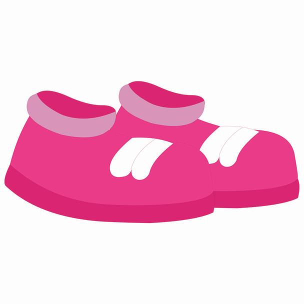Baby Girl Pink Shoes - Cartoon Vector Image - Vector, Imagen