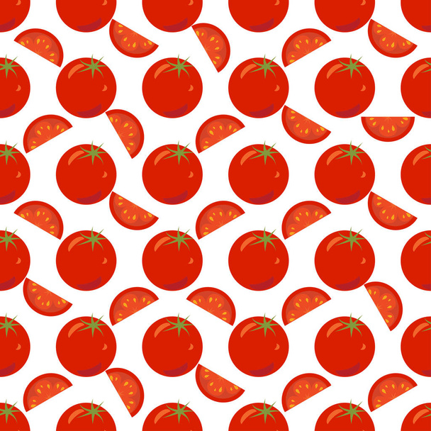 Bezešvé pozadí s rajčaty, vektorové ilustrace  - Vektor, obrázek