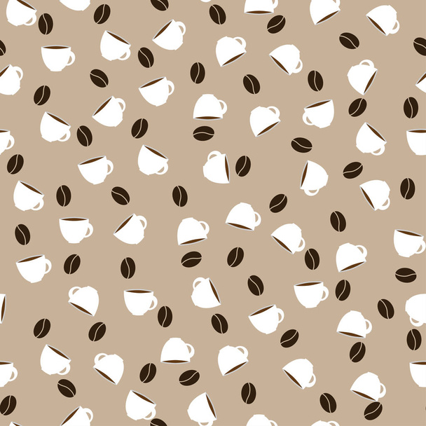 Seamless vector pattern with coffee beans - Vetor, Imagem