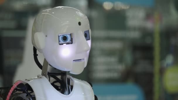 Talking humanoid android robot - Footage, Video