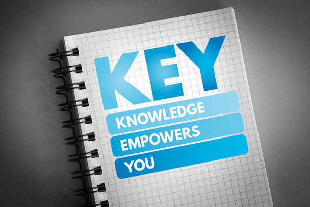 KEY - Knowledge Empowers You acronym - Foto, Imagem