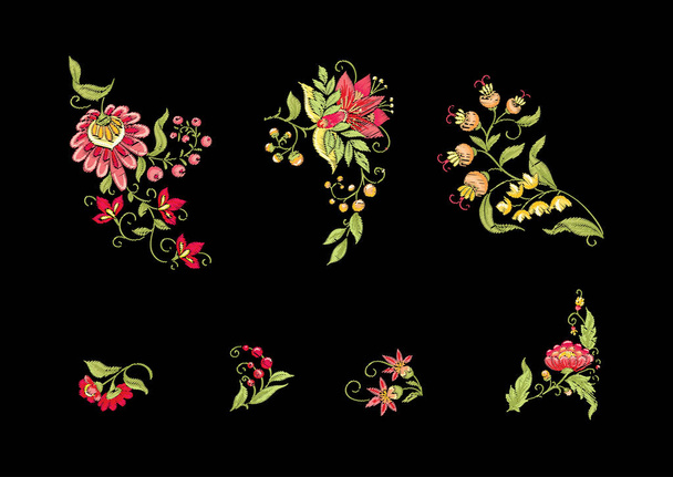 Tradition mughal motif, fantasy flowers - Vektör, Görsel
