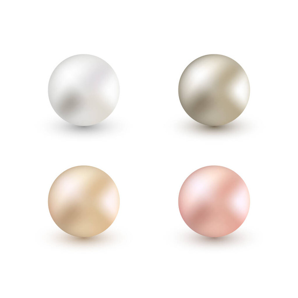Set of Realistic pearls - Vector, Image