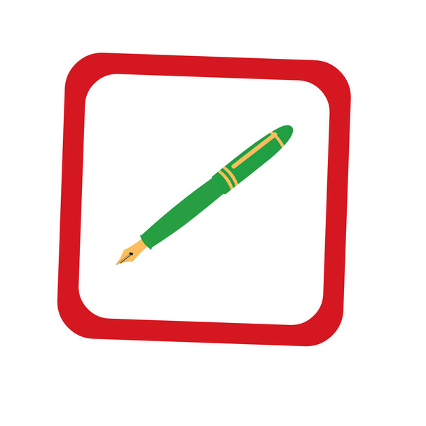 Pen on Writing Pad - Cartoon Vector Image - Vector, Image