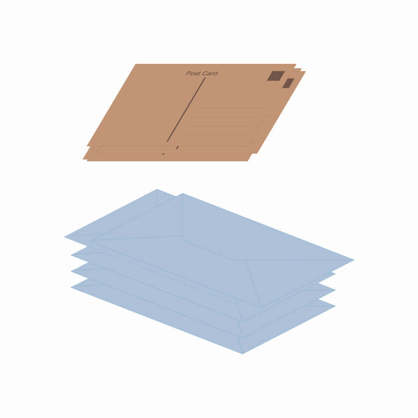 Carte postale et papiers - Image vectorielle de bande dessinée
 - Vecteur, image