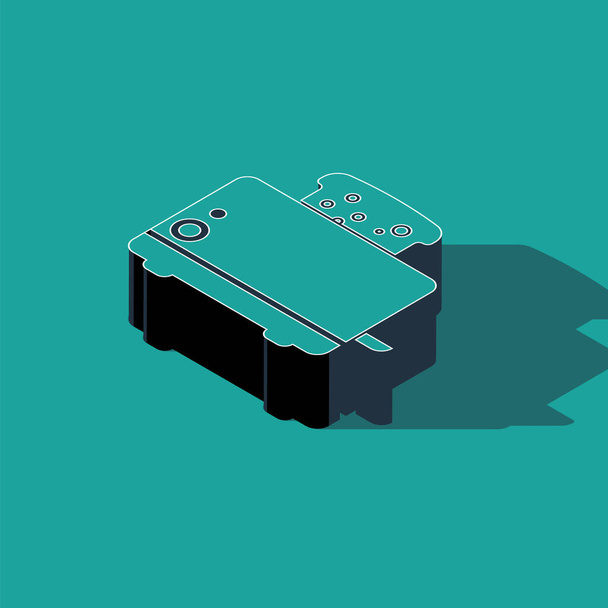 Isometric Toaster with toasts icon isolated on green background. Vector Illustration - Vector, Image