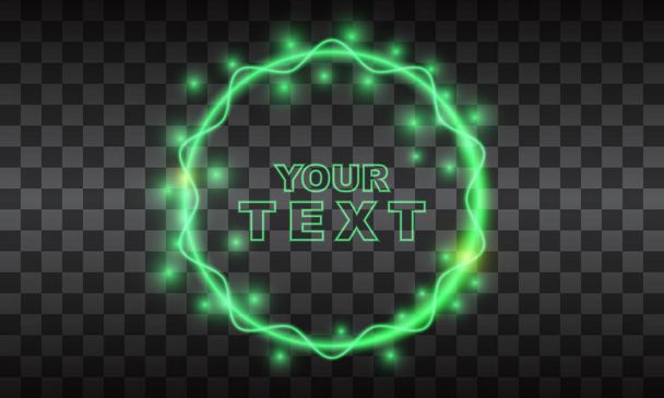 Circle Lightt effect in green color glow vector illustration design template - Vector, Image
