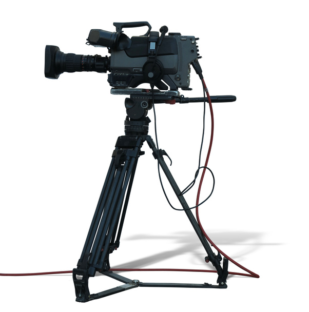 TV stüdyo profesyonel dijital video kamera tripod izole o - Fotoğraf, Görsel
