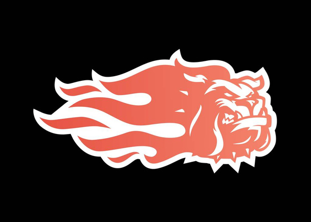 Bulldogge Feuer Logo Vektor Symbol Illustration für Branding, Autofolien-Aufkleber, Aufkleber und Streifen - Vektor, Bild