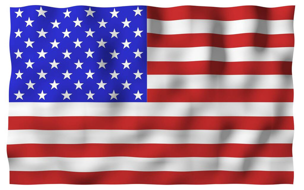 Bandeira dos Estados Unidos da América. Stars and Stripes. Símbolo estatal dos EUA. Ilustração 3D - Foto, Imagem