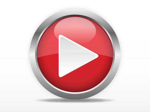 Red play button - Vector, Image