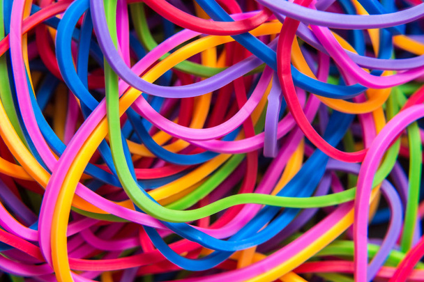 Colorful rainbow colors rubber bands - Photo, Image