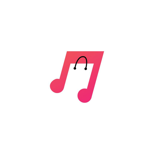 hudba obchod nákupní taška logo vektor ikona ilustrace - Vektor, obrázek
