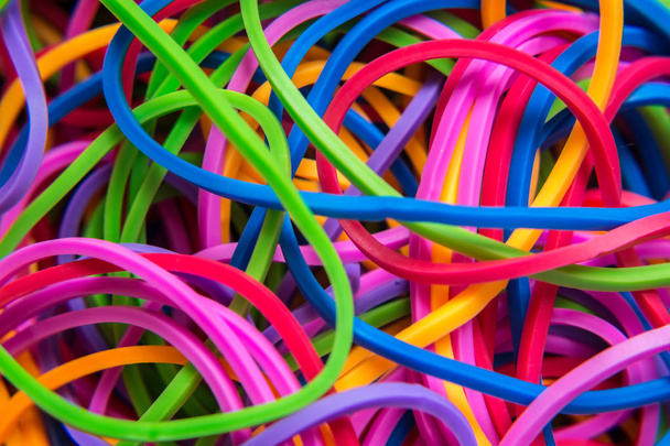 Colorful rainbow colors rubber bands - Photo, Image
