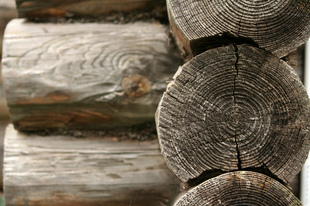 corner logs close up - Фото, изображение