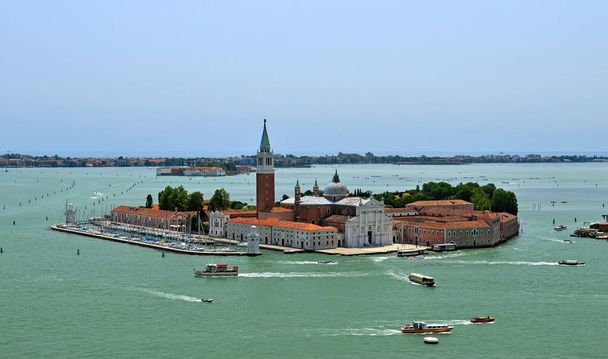 Aerial view at San Giorgio Maggiore island, Venice, Italy - Foto, Imagen
