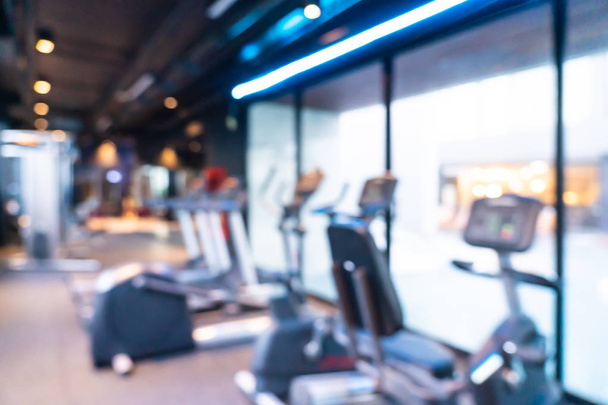 Abstract blur gym and fitness equipment interior - Photo, Image