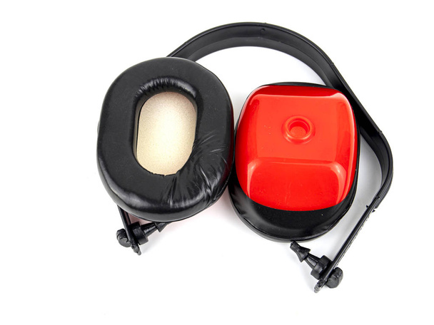 Worker protective headphones on a white background. - Photo, Image