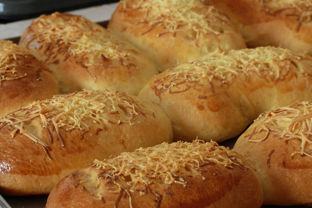 Homemade Delicious And Fresh baked Breads With Chocolate Rice and Cheese - 写真・画像