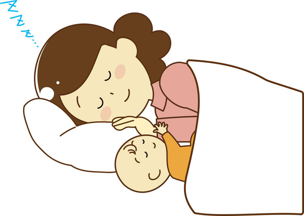 Bebek ve anne çizimi - Vektör, Görsel