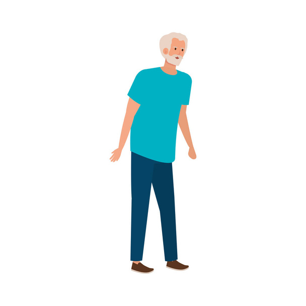oude man elegante avatar karakter - Vector, afbeelding