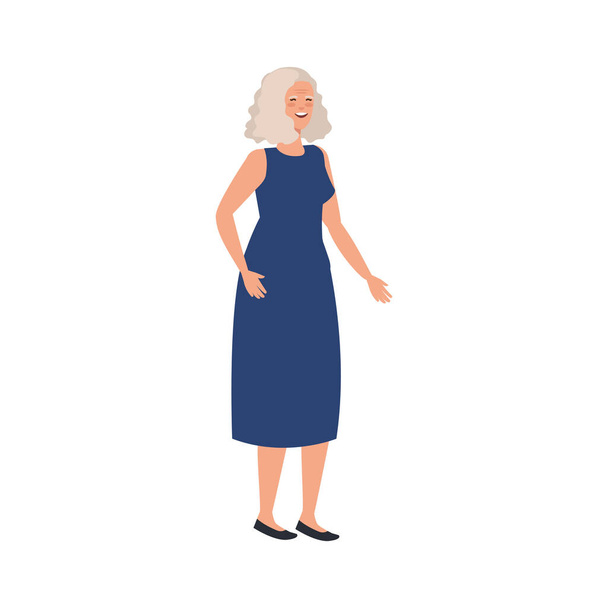 idős nő elegáns avatar karakter - Vektor, kép