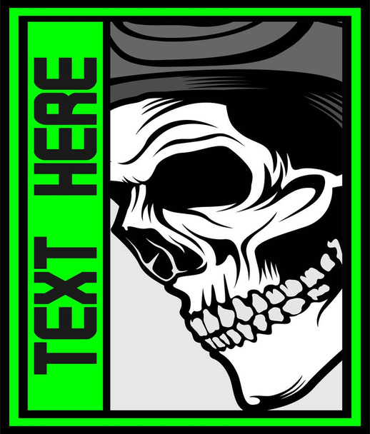 human skull graphic design hand drawing vector - Vector, Image