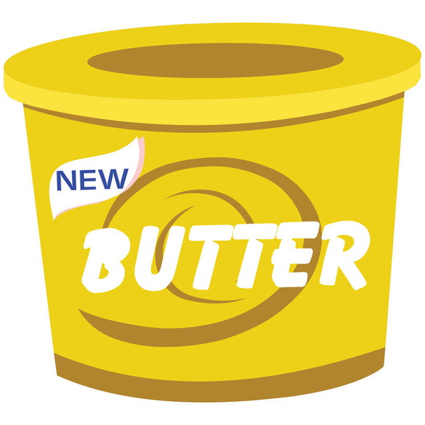 Butter Jar - Cartoon Vector Image - Вектор,изображение