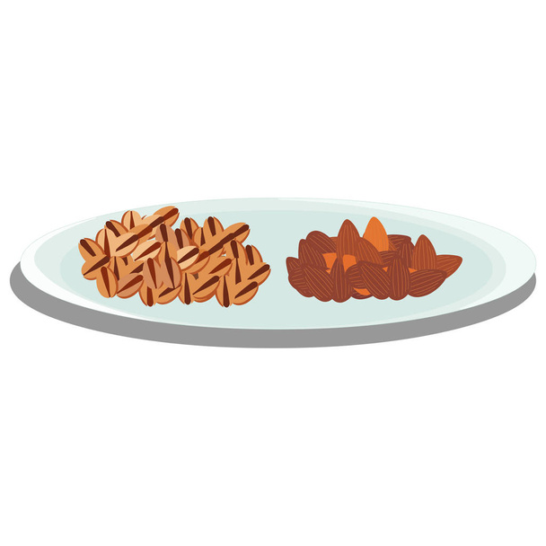 Snacks en un plato - Imagen vectorial de dibujos animados
 - Vector, imagen