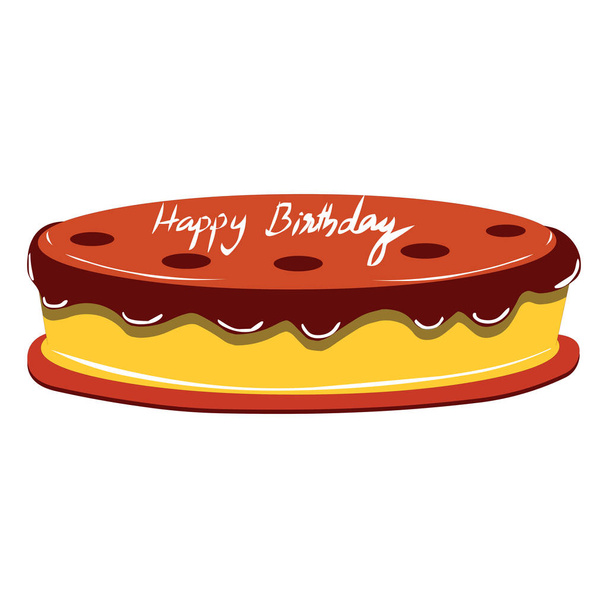 Large Birthday Cake - Cartoon Vector Image - Vector, Image