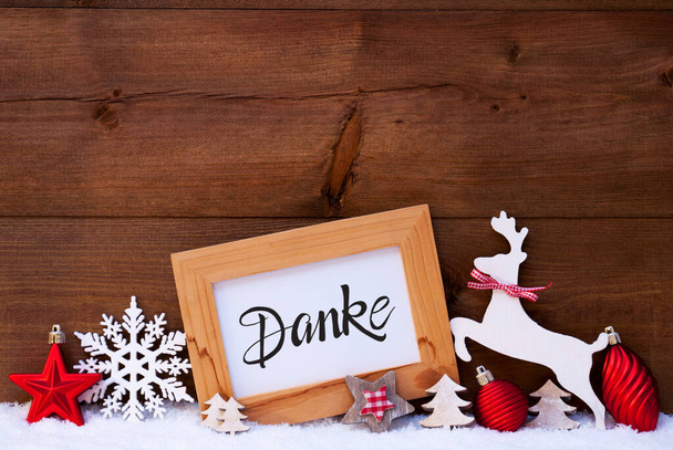 Tree, Snowflake, Snow, Ball, Danke Means Thank You - Foto, immagini