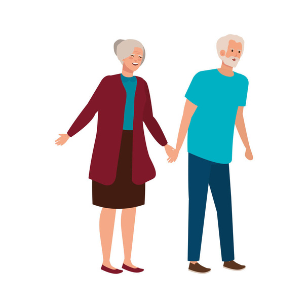 old couple elegant avatar character - Vector, Image
