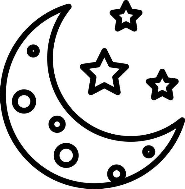 Черная Луна и звезды значок изолированы на белом фоне. Векторная миграция
 - Вектор,изображение