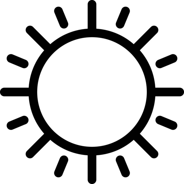 schwarzes Sonnensymbol isoliert auf weißem Hintergrund. Vektorillustration - Vektor, Bild