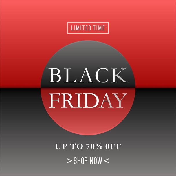 black friday background with hang tag, black and red color - Vector, Image