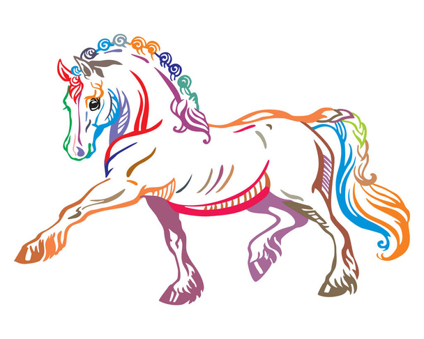 Kleurrijke vector pony 2 - Vector, afbeelding