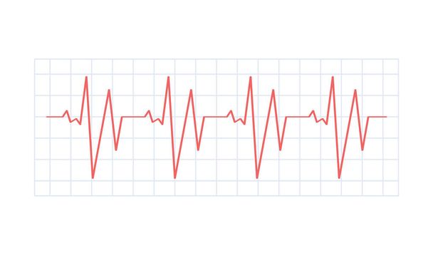 gráfico de medicina, ritmos cardíacos em estilo plano
 - Vetor, Imagem