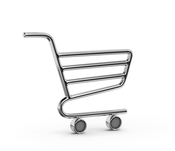 Metal alışveriş arabası simgesi - Fotoğraf, Görsel