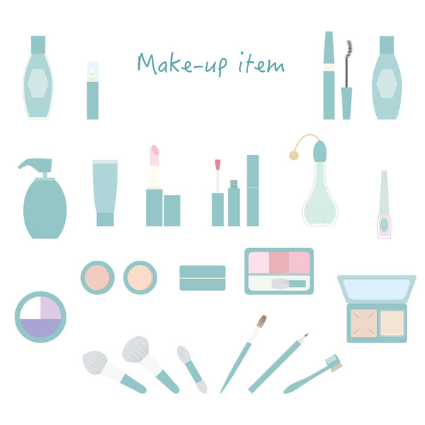 Make-up Icon setzen Farbabbildung ohne Linien. - Vektor, Bild