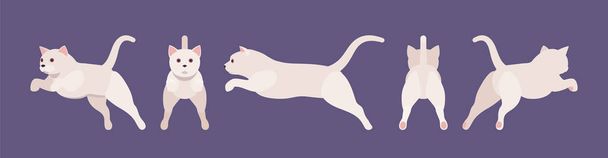 Witte stamboom kat springen - Vector, afbeelding