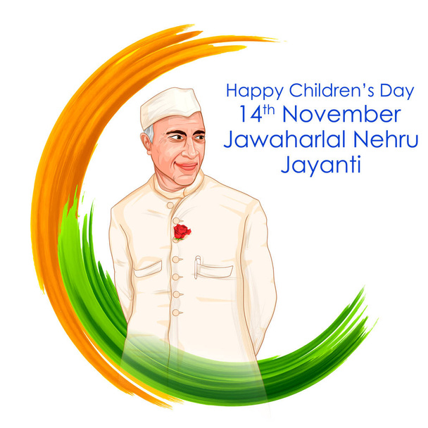 Ινδικό υπόβαθρο με τον ήρωα έθνος και μαχητή της ελευθερίας Jawaharlal Nehru Pride της Ινδίας - Διάνυσμα, εικόνα