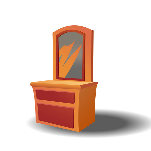Mesa de maquillaje o Dresser - Imagen vectorial de dibujos animados
 - Vector, imagen
